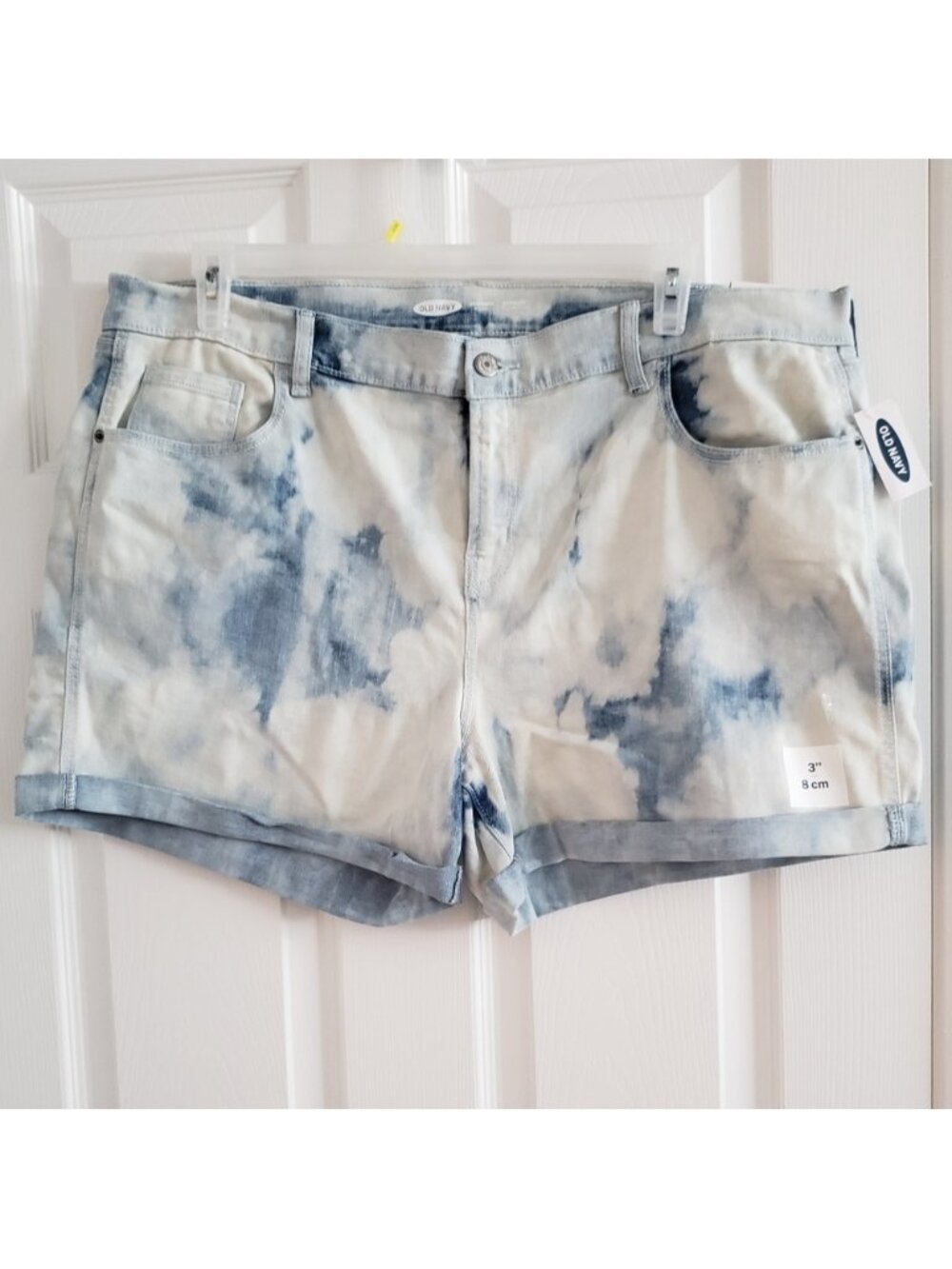Old Navy Tye Died Denim Jean Shorts Boyfriend Style Mid Rise Size 18